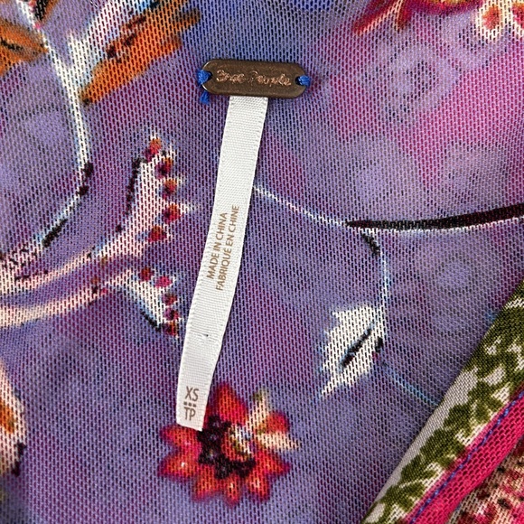 Free People Havana Blue Floral Print Sleeveless Surplice top, sz XS - Picture 10 of 13